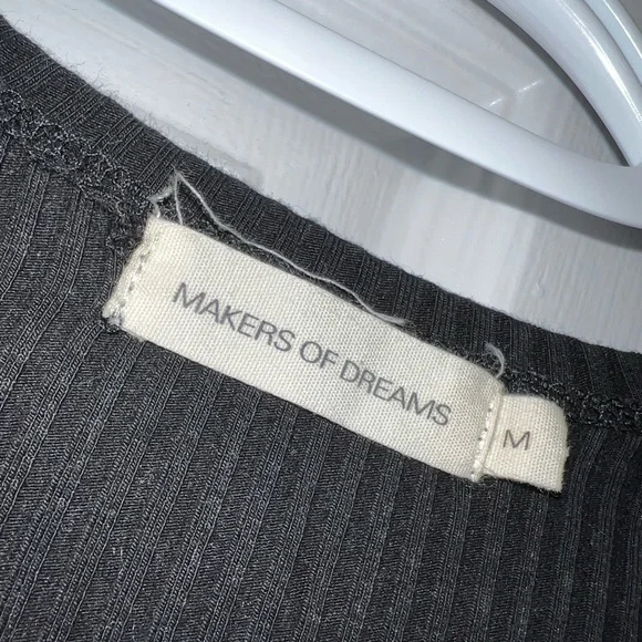 Black long sleeve body suit with deep v-neck - Picture 3 of 4